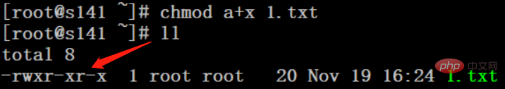 chmod a+x 1.txt 