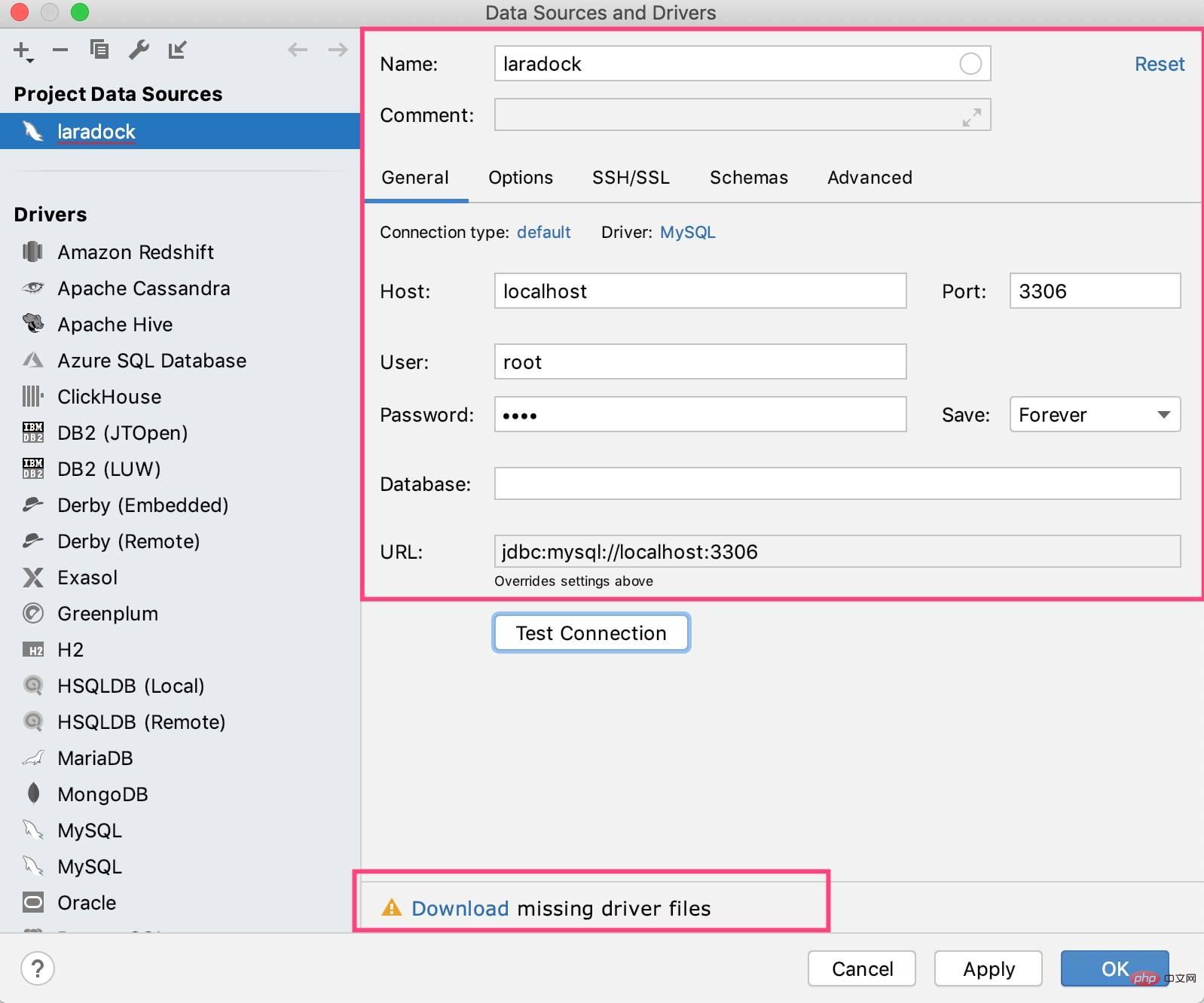 PhpStorm 配置 MySQL 数据源