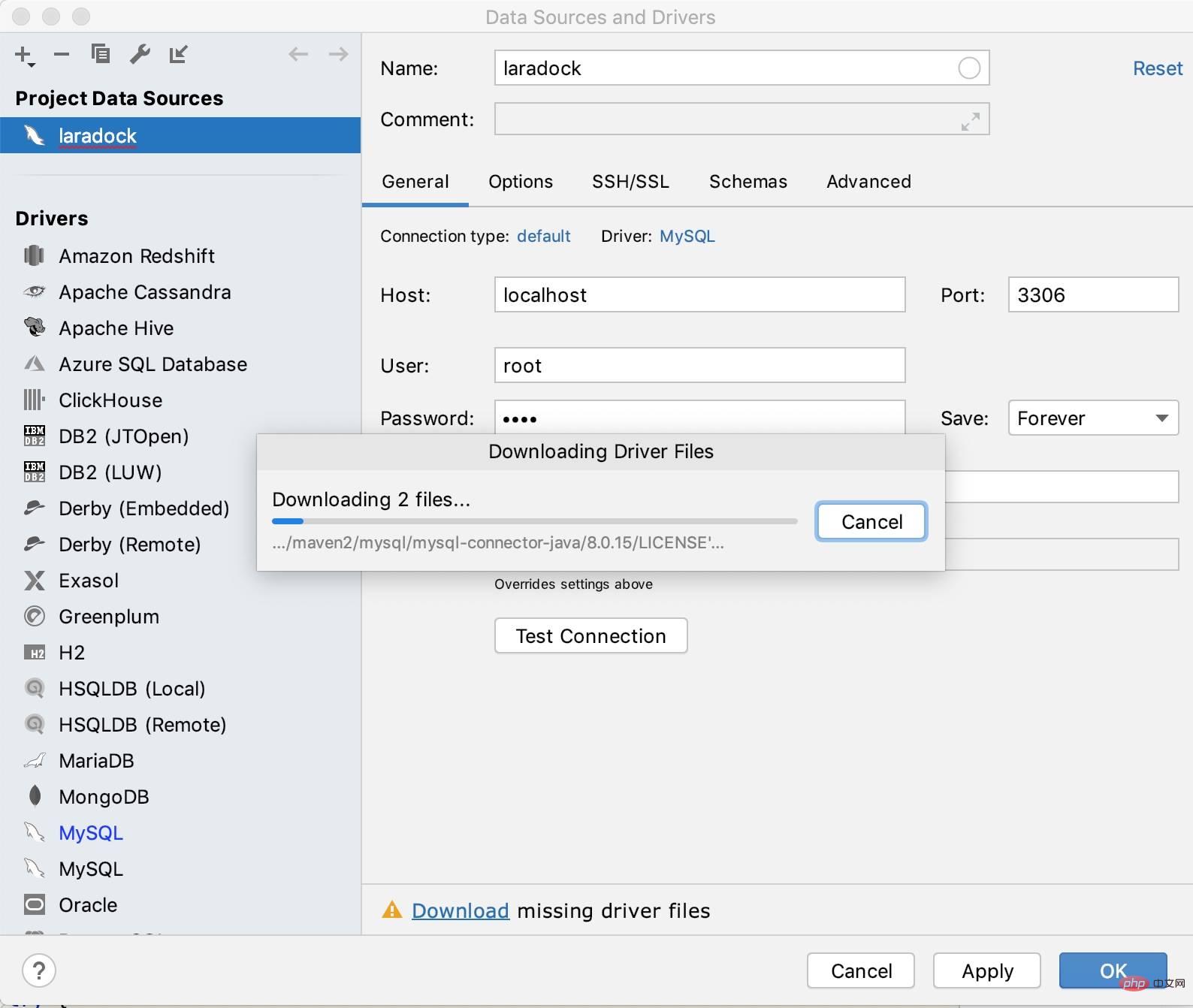 PhpStorm 配置 MySQL 数据源